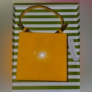 Yellow Topshop square cube micro acrylic purse